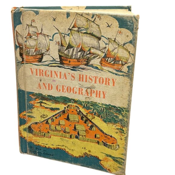 Virginia's History And Geography Hardcover Book 1957 - Picture 1 of 10